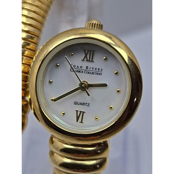 Joan Rivers Classics Gold Tubogas Wrap Bracelet Quartz Womens Watch New Battery main image 9